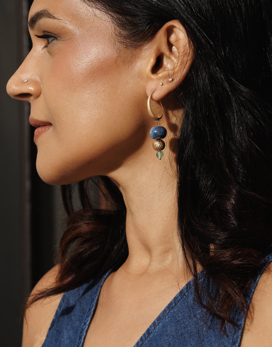 Dangle Earrings with Natural Stones