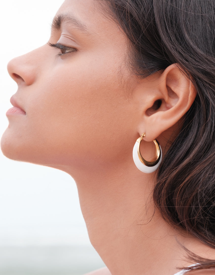 Chunky Hoop with White Plating