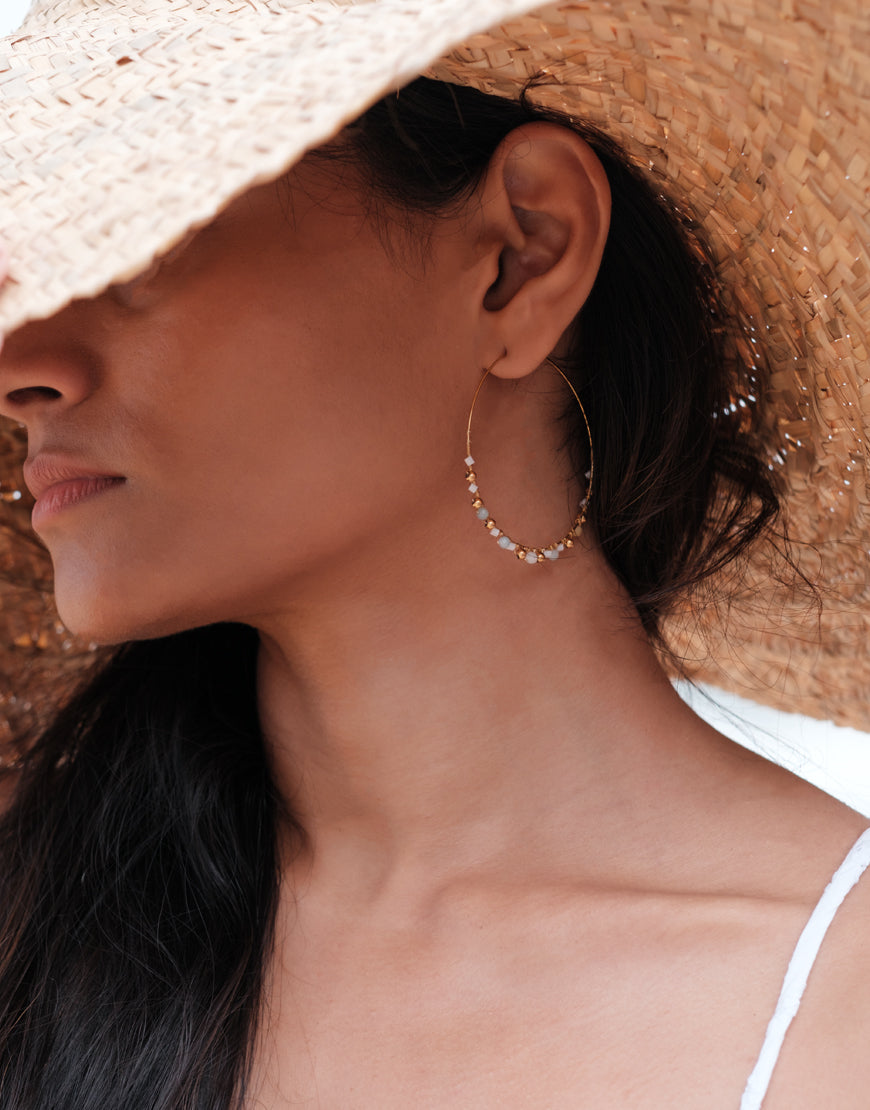 Large Hoops with Beads
