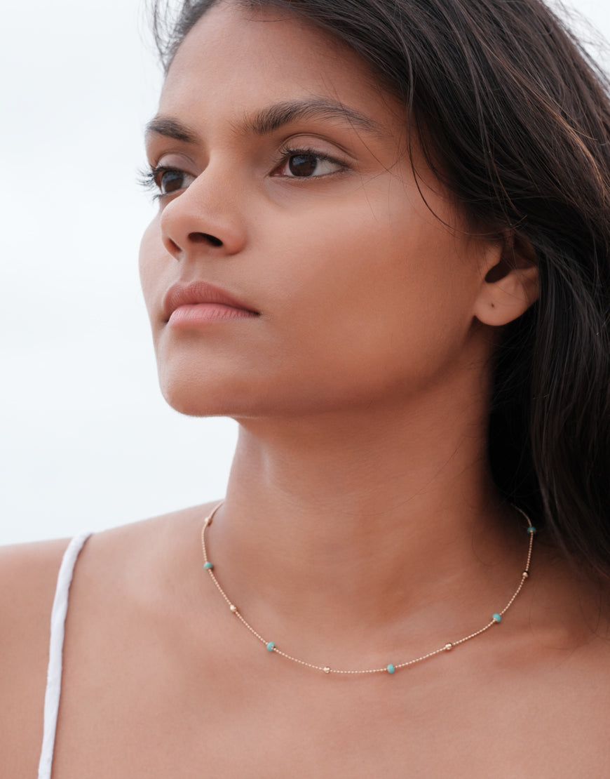 Necklace with Blue Bead