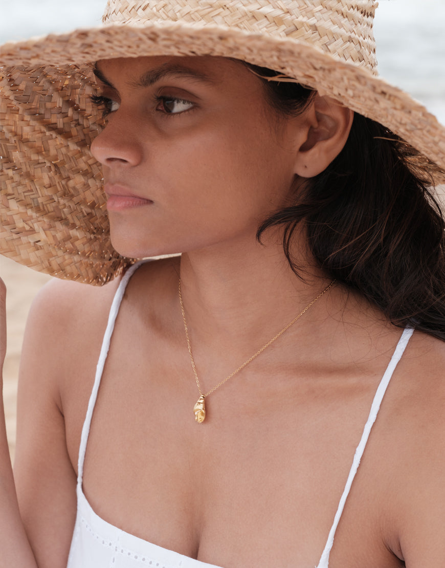 18K Plated Necklace with Shell Pendant