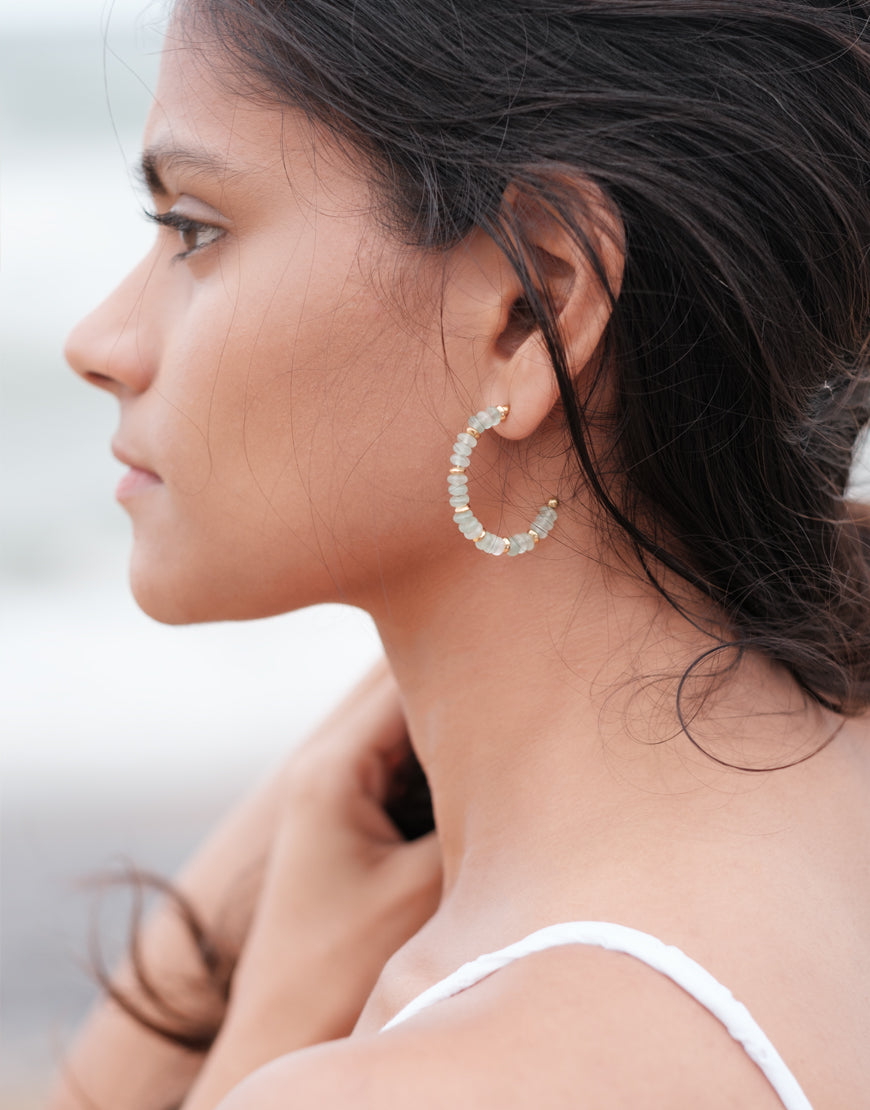 Small Beaded Hoops