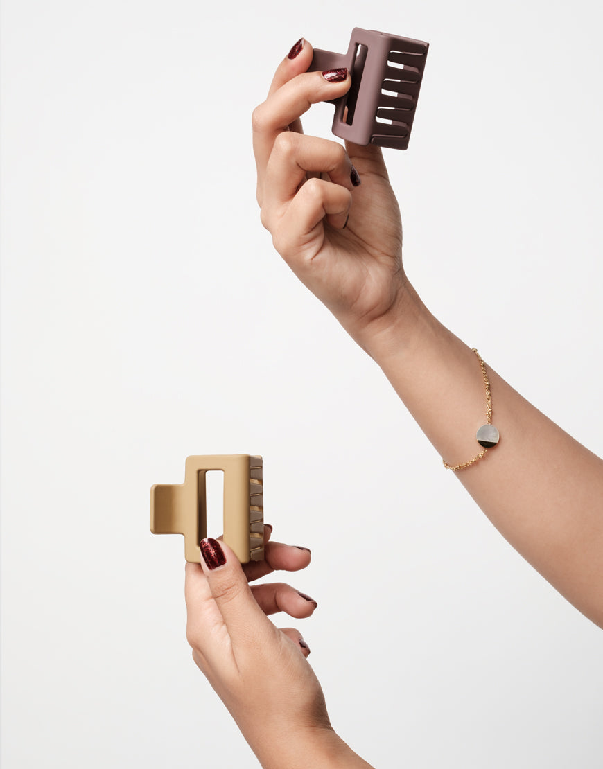 Matte Finish Rectangular Hair Claw Pack
