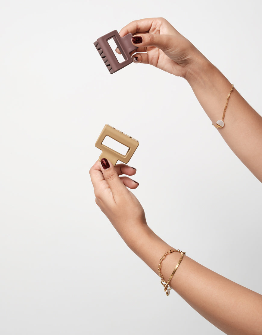 Matte Finish Rectangular Hair Claw Pack