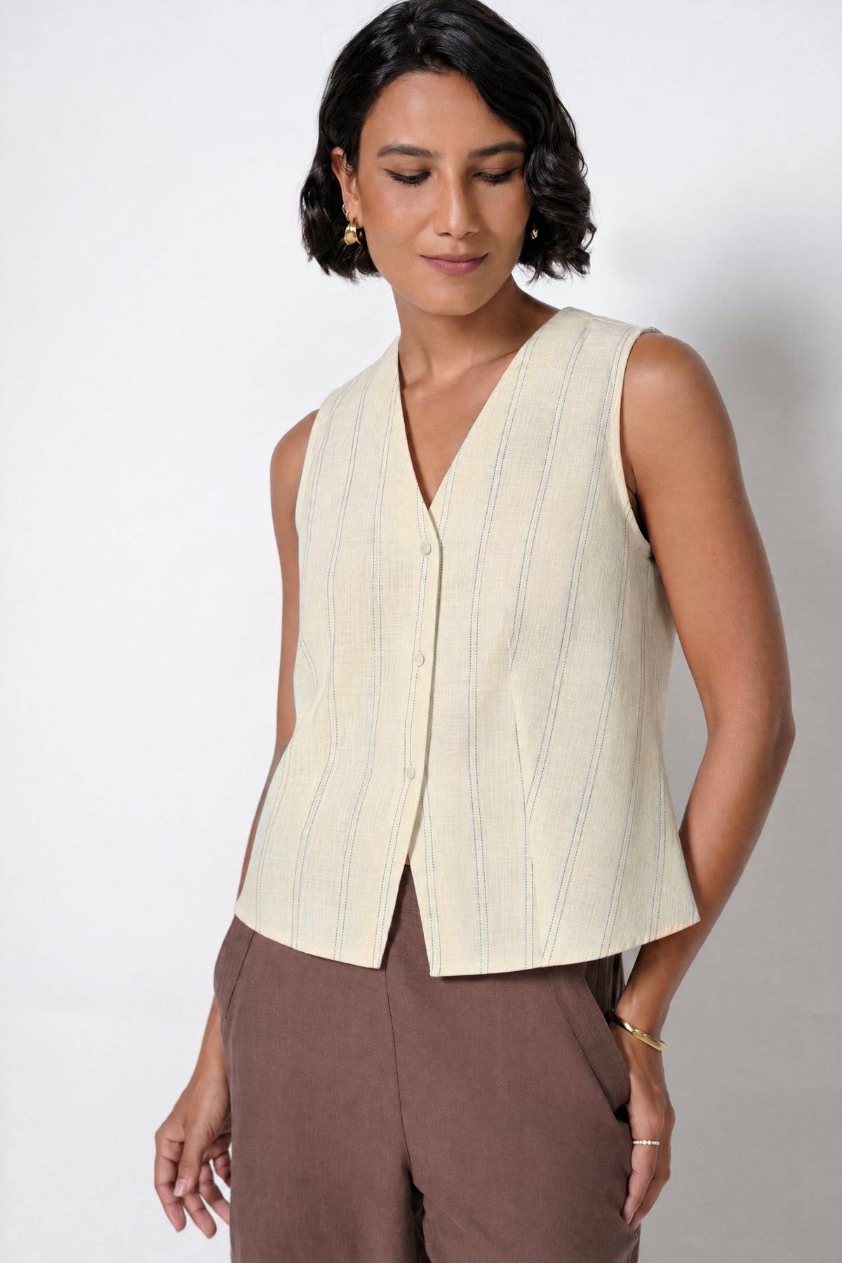 Noah Sleeveless Linen Top