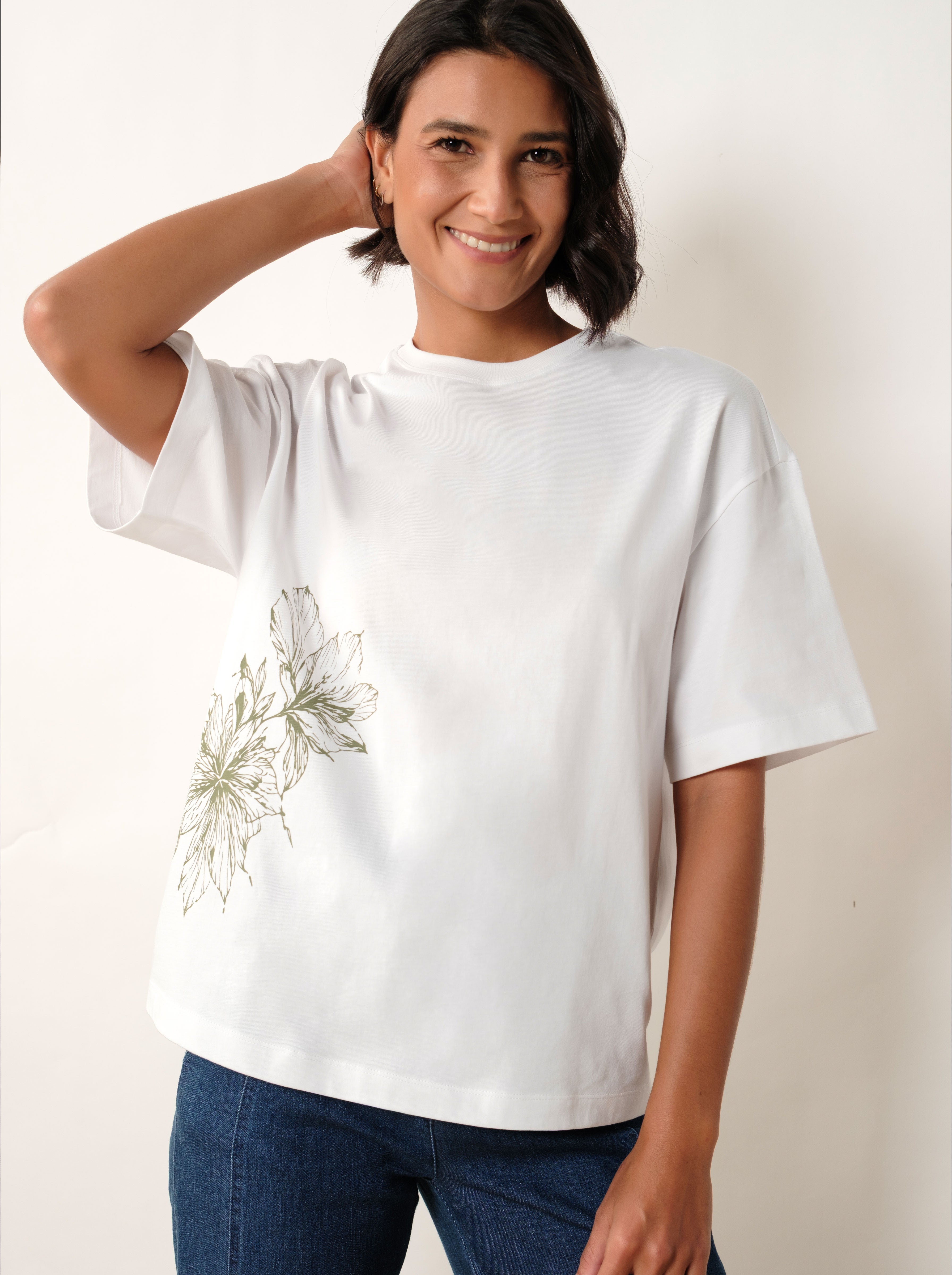 Wild Ink Floral Print Tee