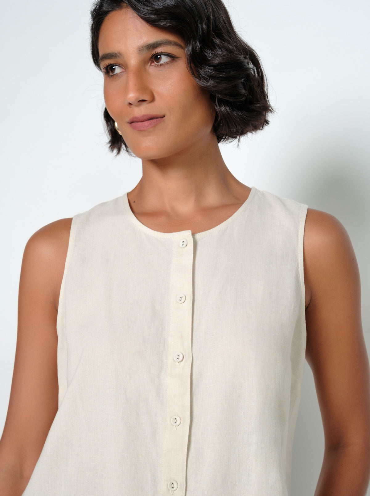 Ines Sleeveless Linen Top