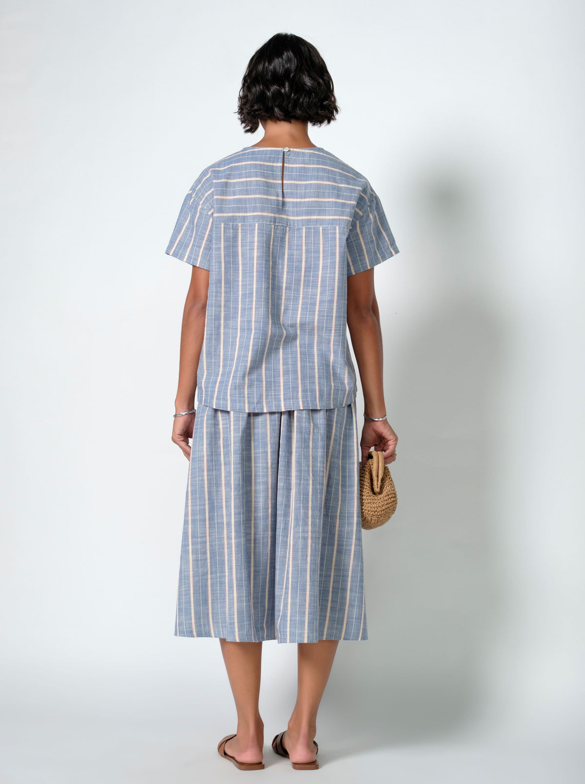 Kensy Striped Linen Top