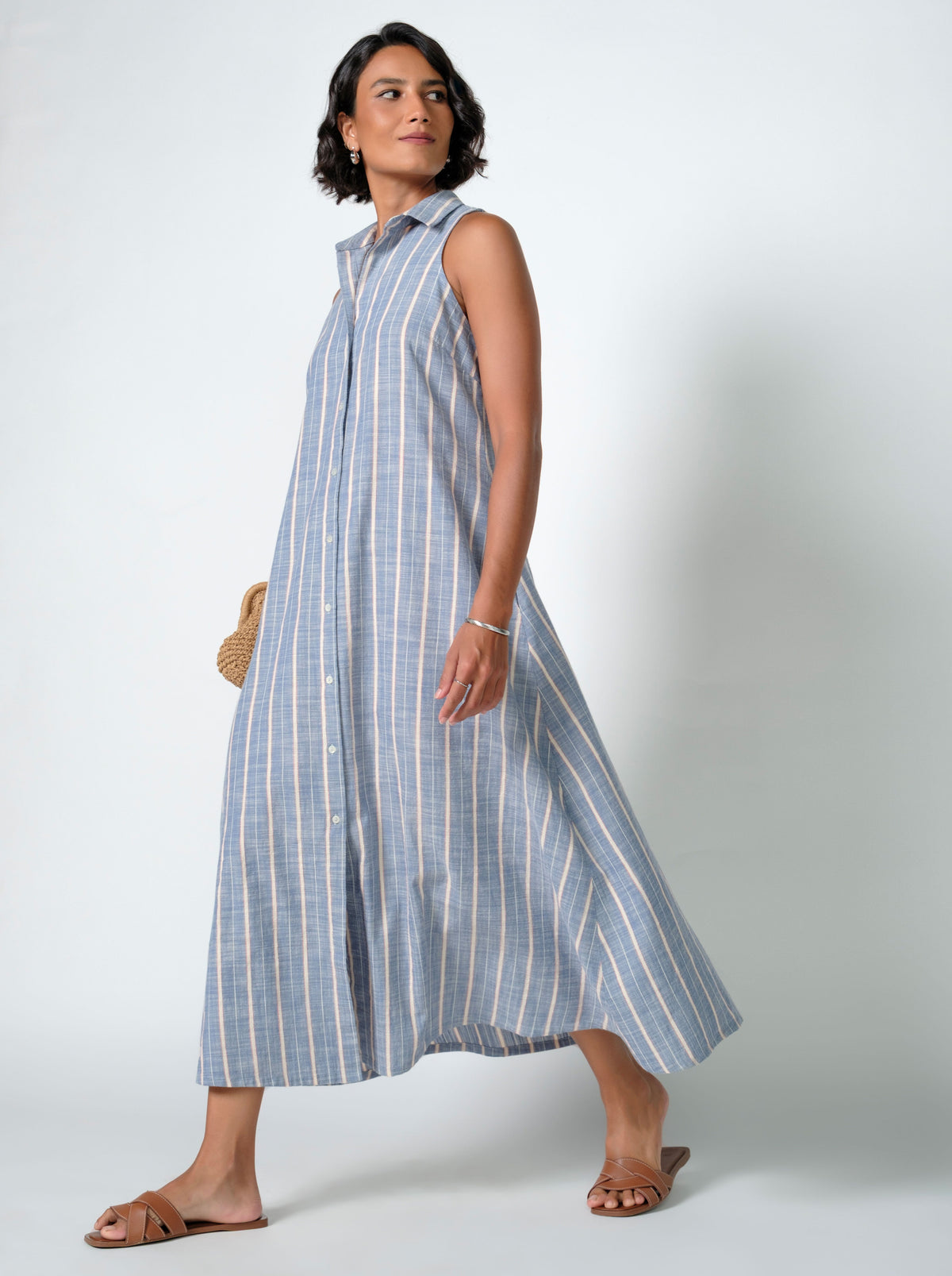 Agni Sleeveless Stripe Dress