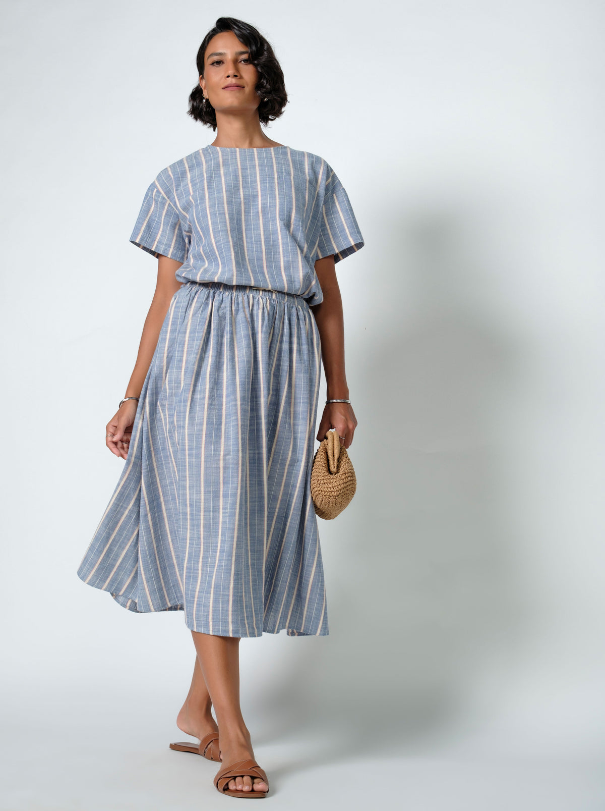 Leah Linen Midi Skirt