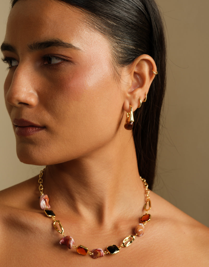 Statement Necklace with Pearls and Beads