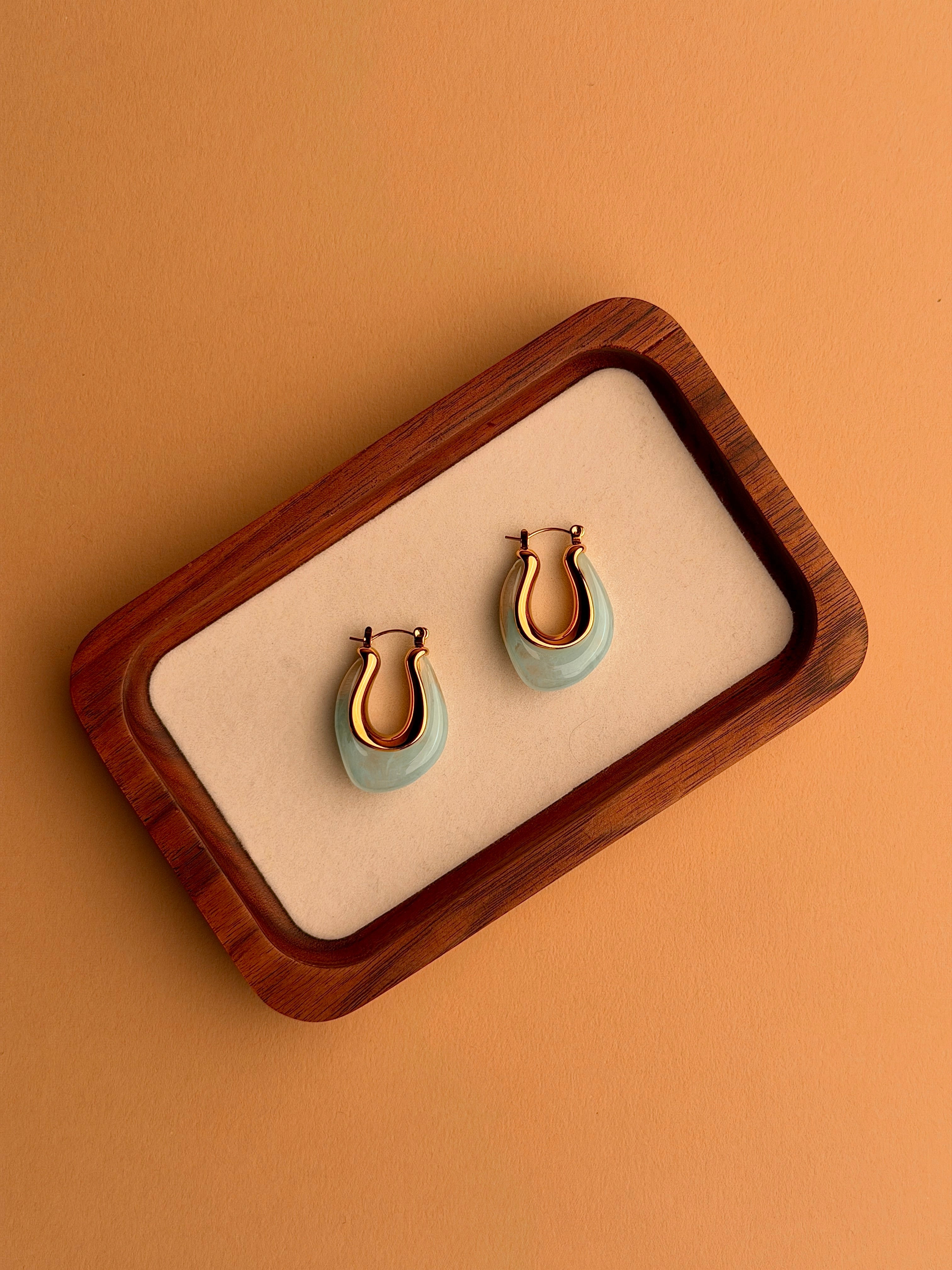 Hoops With Blue Resin Detail