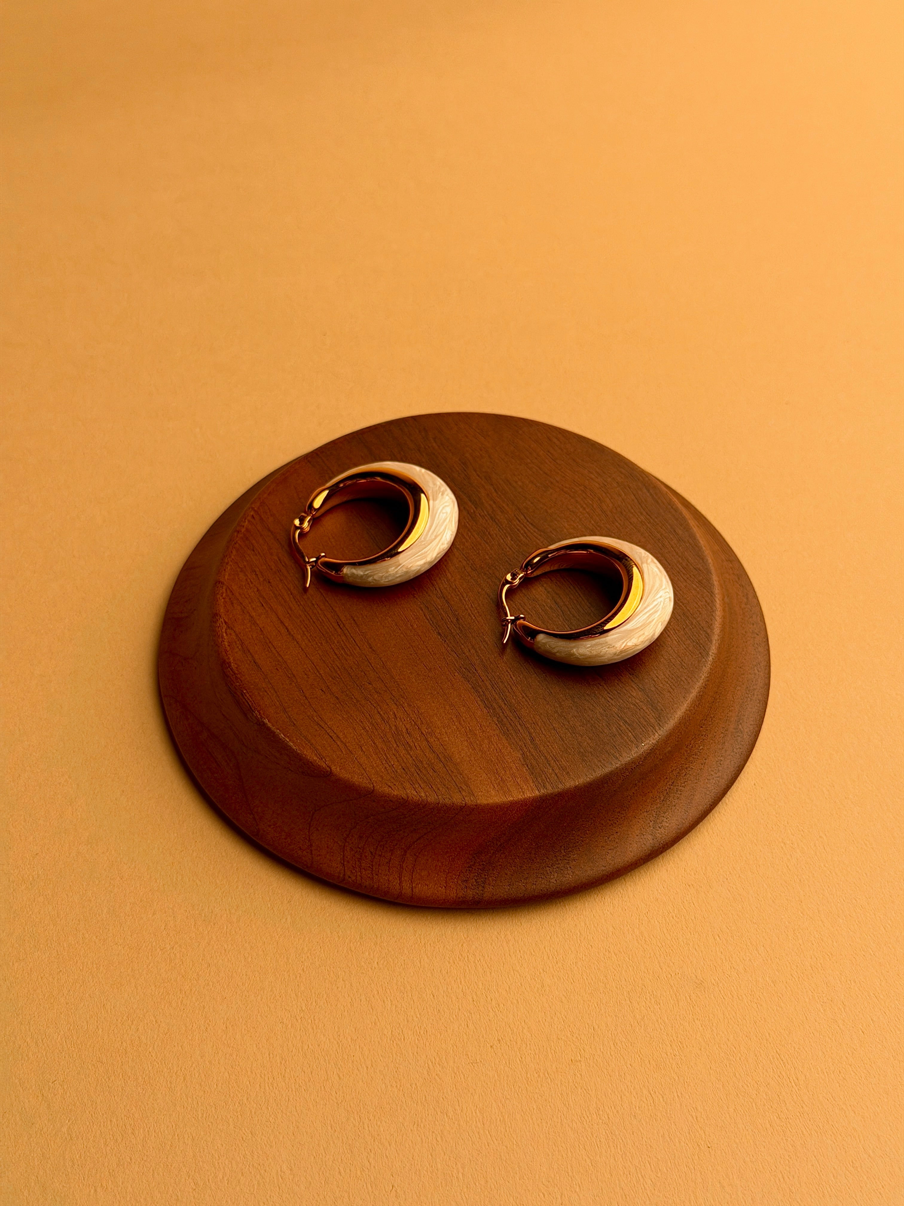 Ivory Chunky Hoops