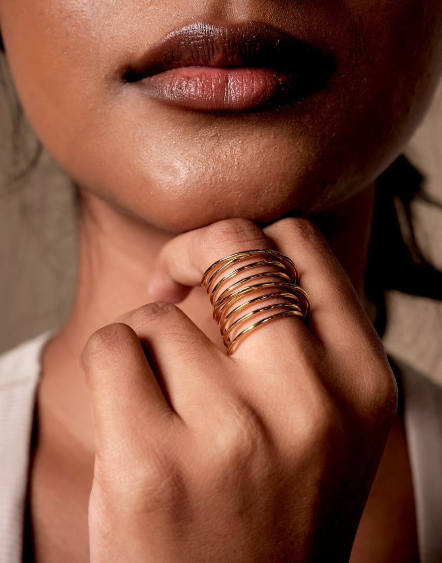 Spiral Wrap Around Gold Ring