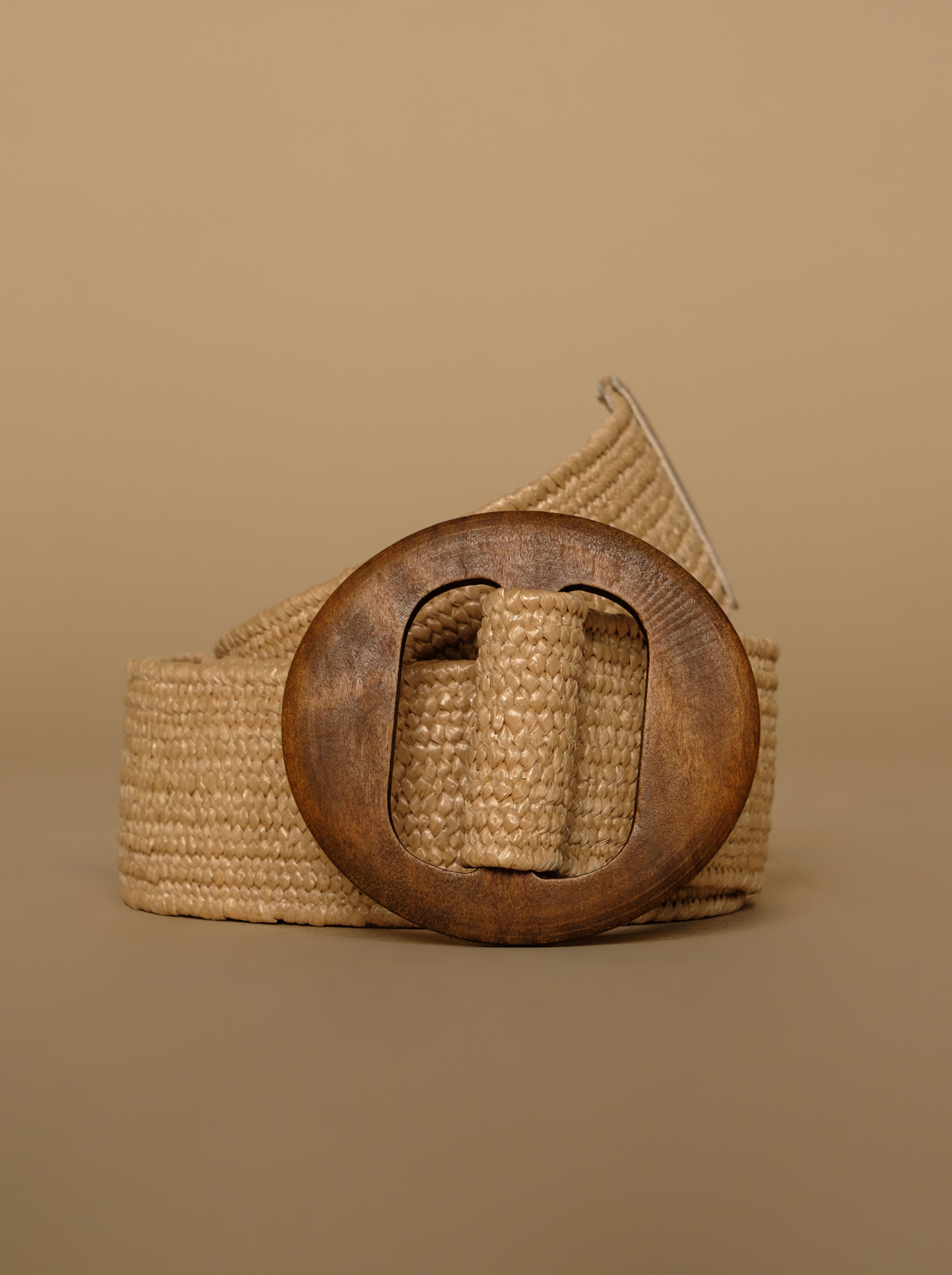 Nude Raffia Belt